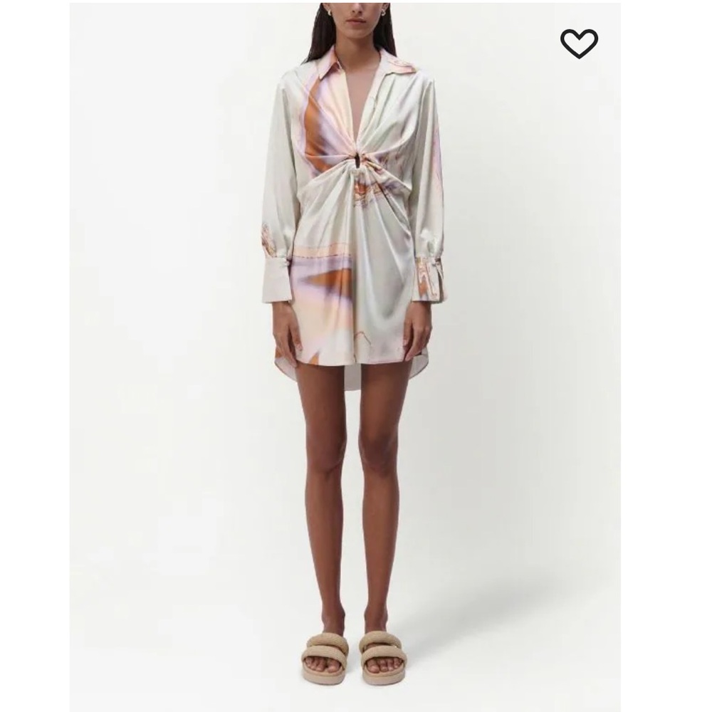 JONATHAN SIMKHAI ROMA MARBLE PRINTED SATIN MINI DRESS 8 Excellent condition